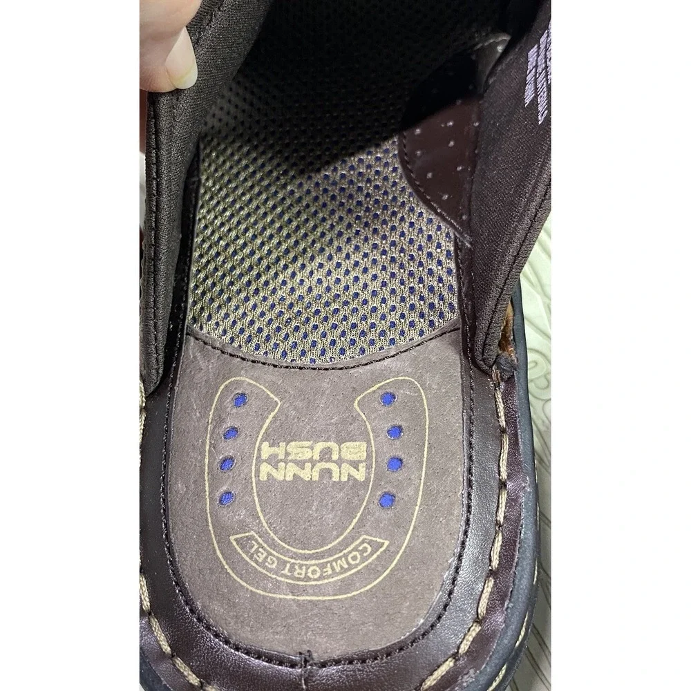 Nunn Bush Mens Genuine Leather‎ Brown Slip-on Open Toe Sandals Sz. 10 EUC